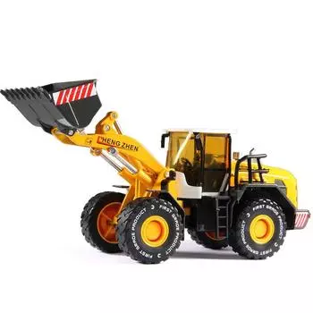 1/50 игрушечная модель, игрушечное моделирование, инженерная модель автомобиля, инженерный большой вилочный погрузчик, металлический инерционный детский игрушечный автомобиль 1/50-Size:21*10*7cm жёлтый