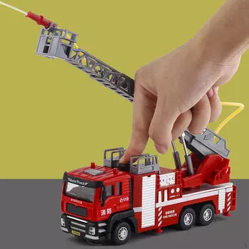 1:50 имитация пожарной машины модель фрикционного привода транспортное средство реалистичное распыление воды дети чрезвычайная ситуация