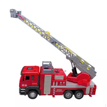 1/50 литая модель пожарной машины из сплава рабочая лестница и пожарная машина с распылителем воды игрушка портативная инерционная