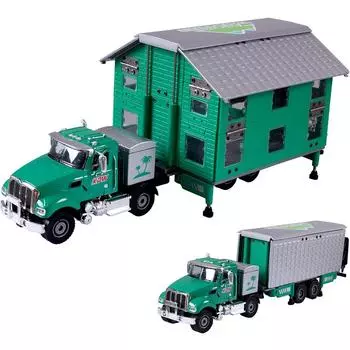 1/50 Масштаб Автодом RV Грузовик Игрушечная Модель, Металлический Литой Под Давлением Рекреационный Кемпер Автомобиль Откат Модель Из Сплава Плесень Игрушка Автомобиля для Детей День Рождения 1/50-Size:26*5.3*7.5cm зелёный
