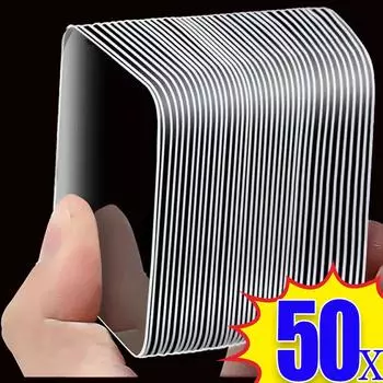 1-50 шт. бесследных нанолент для фиксации прозрачная квадратная двухсторонняя лента для ванной комнаты водонепроницаемые настенные наклейки инструменты для украшения дома 1PCS