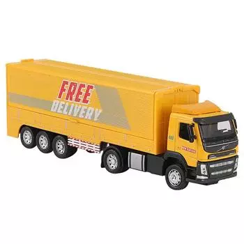 Игрушечный автомобиль 1/50, Модель контейнеровоза для литья под давлением из сплава, Модель автомобиля для перевозки контейнеров с летающим крылом, Инженерный автомобиль, Обучающий детский игрушечный автомобиль 1/50-Size:24*7.5*5cm синий