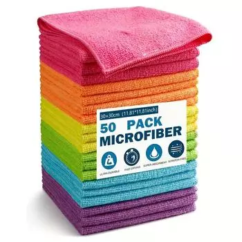 1/5/10/20/50 шт. ткань для чистки из микрофибры, ткань для мытья посуды, многофункциональное чистящее полотенце, бытовая тряпка, кухонное чистящее полотенце для ванной комнаты 1 PCS красный