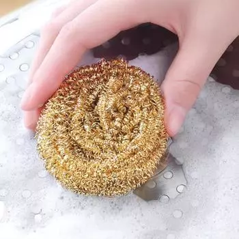 1/5/10/20 шт. шарики из нержавеющей стали, металлические шарики для мытья посуды, чистящие губки для кухни, чистящие средства, чистящие принадлежности 1 PCS золотой