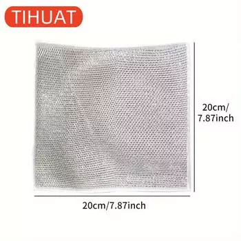 1/5/10/20 шт. Волшебная чистящая салфетка Утолщенная Двусторонняя Металлическая Серебряная Нить Тряпки Кухонная Салфетка для Мытья Посуды Полотенце Чистящие Инструменты 1pcs