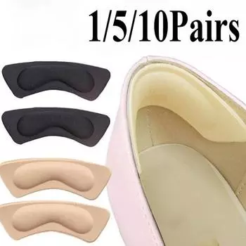 1/5/10 пар подпяточников для женщин, мягкие вставки для обуви, облегчение мозолей и боли для высоких каблуков, ботинок, балеток 1 Pair чёрный