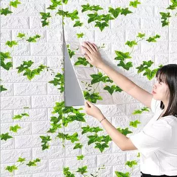 1/5/10 шт. 35*30 см, высокое качество, 3D пенопластовая настенная панель, ретро самоклеящиеся обои, фон для гостиной, настенное украшение для дома 1Pcs 35*30cm зелёный/белый