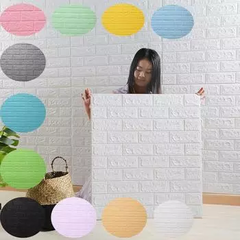 1/5/10 шт. 35*30 см обои самоклеящиеся водонепроницаемые и влагостойкие 3D трехмерные обои для спальни ремонт стен пенопластовый кирпич 1pcs 35*30cm белый