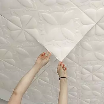 1/5/10 шт. 35*35 см потолочная крыша самоклеящаяся теплая спальня 3d трехмерная стена прикреплена к фоновой стене 1pcs 35*35 белый