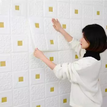 1/5/10 шт 70*35 см 3D стикер стены потолочная панель украшение крыши самоклеющиеся пенопластовые обои 1pcs 70*35cm белый