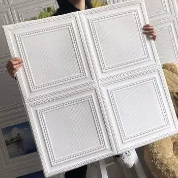 1/5/10 шт. 70*70 см потолочная крыша самоклеящаяся теплая спальня 3d трехмерная стена прикреплена к фоновой стене 1pcs 70*70 белый