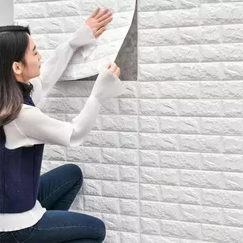 1/5/10 шт. 70*77 см пена 3d трехмерная наклейка на стену самоклеящиеся обои Мягкая сумка против столкновений декоративные водонепроницаемые настенные обои 1pcs 70*77cm розовый