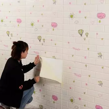 1/5/10 шт. 77*70 см 3D дизайн обои украшение стены пенопластовый кирпич самоклеящаяся водонепроницаемая наклейка на стену 1Pcs 77*70cm белый