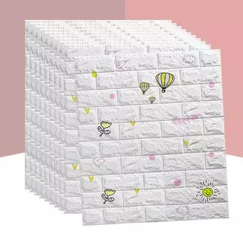 1/5/10 шт. 77*70 см 3D дизайн обои украшение стены пенопластовый кирпич самоклеящаяся водонепроницаемая наклейка на стену 1Pcs 77*70cm белый