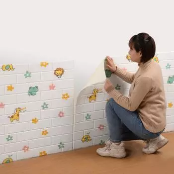 1/5/10 шт. 77*70 см 3D наклейки на кирпичную стену DIY Декор самоклеящиеся водонепроницаемые обои для детской комнаты Спальня Кухня домашний декор стен 1Pcs 77*70cm белый