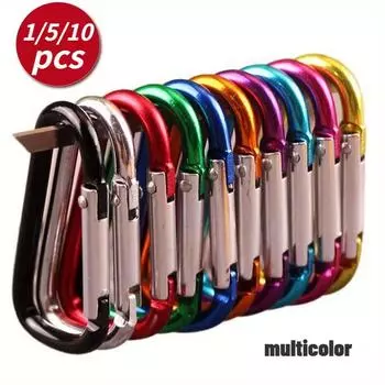 1/5/10 шт. DIY брелок сверхмощный карабин брелки разноцветный брелок с пряжкой сумка подвесные фурнитура идеально подходит для кемпинга 1 pcs разноцветный