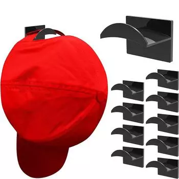 1/5/10 шт. клейкие крючки для шляп на стену, прочные вешалки для шляп, минималистичный дизайн вешалки для шляп, без сверления, для бейсболок, органайзер для шляп 1pack чёрный