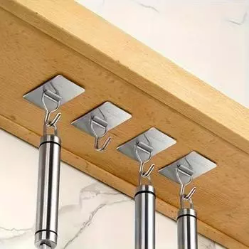 1/5/10 шт. Крепкий клейкий крючок из нержавеющей стали, водонепроницаемый, не прокалывающий настенный крючок, подходит для гостиной, кухни, крючок для хранения за дверью 1pc
