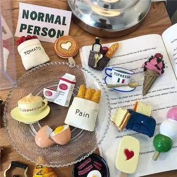 1/5/10 шт. Магниты на холодильник Kawaii Cartoon Food Магниты на холодильник Милые декоративные магниты Персонализированные магниты на холодильник Шкафчик Cake