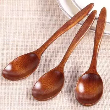 1/5/10pcs Natural Wooden Spoon Tea Honey Coffee Dining Cooking Mixing Soup Spoons Eco-Friendly Home Kitchen Wooden Tableware high quality