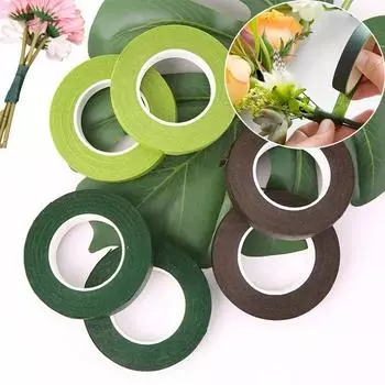 1/5/12Рулоны Букет Цветочные Ленты Стебли Зеленые Самоклеящиеся Ленты Упаковочная Бумага Цветы DIY Украшения Для Свадебной Вечеринки Многоцветный 1PC темно-зеленого