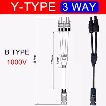 1/5/20/100 Комплектов Фотоэлектрический Солнечный Разъем 1000В 30А Папа Мама 3-сторонний 4-сторонний 5-сторонний Штекер DC PV Y-типа 1 к 2/3/4 Адаптер 1 PCS