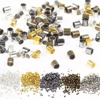 1,5/2,0 мм 500 шт. высококачественные популярные медные принадлежности для изготовления ювелирных изделий, бусины-разделители, ожерелья, концевые заглушки, обжимные трубки, браслеты ручной работы, материал 1.5mm 500pcs/lot бронзовый