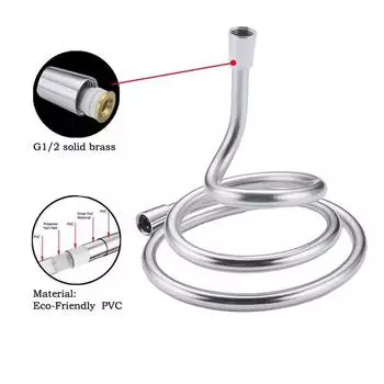 1,5/2/3 м ПВХ высокого давления серебристый гладкий душевой шланг для ванной комнаты с ручной головкой гибкий сантехнический анти намотка GI/2 универсальный 150cm