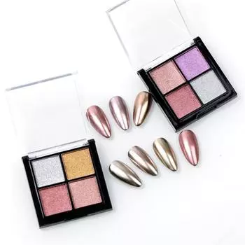 1,5-2 г пудра для ногтей блестящая высокая насыщенность легкая четырехцветная волшебная зеркальная пудра для ногтей для женщин 1