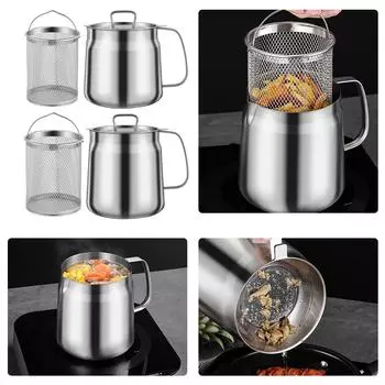 1,5/2 л контейнер для жира многофункциональный с корзиной для жарки большой емкости из нержавеющей стали для домашней кухни