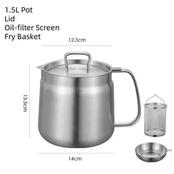 1,5/2 л масляный фильтр из нержавеющей стали, отдельный масляный остаток с сетчатым фильтром, чайник для масляного бака, подходящий для индукционных плит