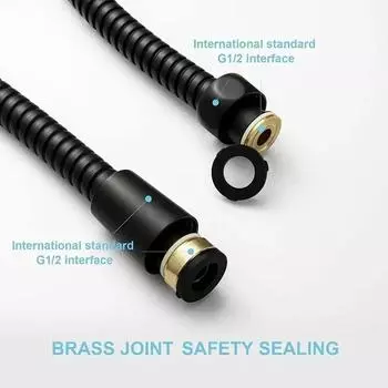 1.5/2M Extendable Garden Hose Stainless Steel Black/silver Long Bathroom Shower Pipe Extension Pipes Fittings Plumbing Home others