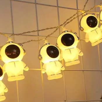 1,5/3 м светодиодная гирлянда в виде астронавта на батарейках для декора сада в спальне, космическая тема, украшение для детского дня рождения 1.5m 10leds теплый белый