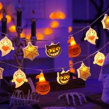 1.5/3 метра Хэллоуин светодиодные гирлянды тыква атмосфера лампа свет дом с привидениями 1.5meters