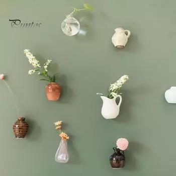 1/5/7 шт 3D ваза керамическая магнит на холодильник китайский стиль мини ваза для цветов магнит на холодильник домашний офис кухня украшение на холодильник A