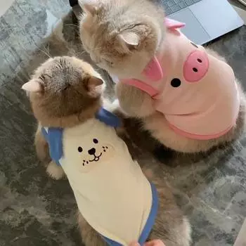 1,5-9 кг Французский бульдог Одежда Пижама Теплый хлопок Зимнее пальто для кошек Одежда для домашних животных Для кошек Маленьких и средних собак L(3.5-5kg розовый