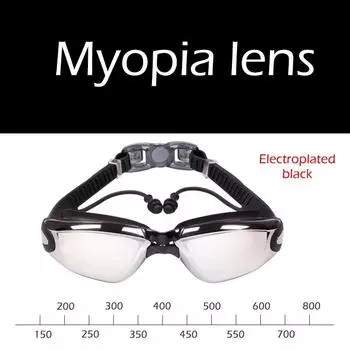 -1,5 до -8,0 взрослых близорукость силиконовые HD гальванизированные противотуманные очки для плавания очки на заказ разной степени для левого и правого глаза