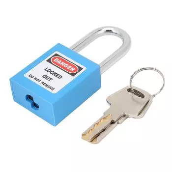 1,5-дюймовые навесные замки со стальной балкой, изолированный замок с 2 ключами для промышленного машиностроения, синий