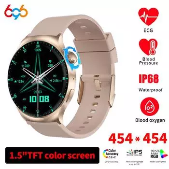 1,5-дюймовые умные часы с Bluetooth-вызовом и беспроводной зарядкой, спортивные часы с голосовым помощником и функцией измерения пульса, водонепроницаемые женские умные часы