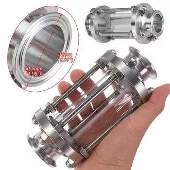 1,5-дюймовый Tri Clamp Clover Sanitay Смотровое стекло для измерения расхода, диоптрийное, подходит для трубы диаметром 38 мм, фитинг из нержавеющей стали SUS 304, продукт для дневника домашнего пивоварения