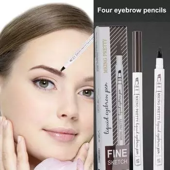 1,5 г Полезная подводка для бровей, не выцветает, легко окрашивается, четырехзубая, легко заполняется, рисует подводку для бровей для девочек коричневый