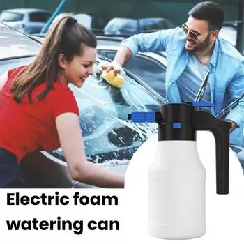1,5 л электрический распылитель пены, автомойка под высоким давлением, банка с водой, 30 минут, продолжение использования широкоугольной распылительной насадки, пенообразователь для чистки мотоциклов, транспортных средств белый