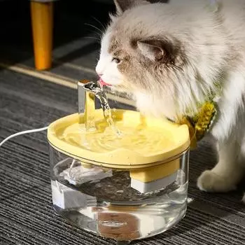 1,5 л фонтан для кошек с автоматической рециркуляцией, фильтр большой емкости, поилка для воды для кошек и собак, USB Электрический бесшумный диспенсер для воды для кошек Basic model белый