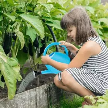 1,5 л лейка для детей, лейка для цветов, чайник, ручной полив, инструмент для ухода за растениями, обучающая садовая игрушка для комнатных и уличных растений синий