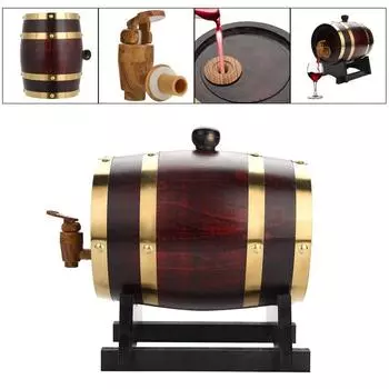 1,5 л Винтажная деревянная дубовая винная бочка для виски, рома, портвейна, бочка для вина, дубовая винная бочка Винтажная деревянная дубовая дубовая бочка