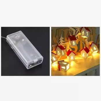 1,5 м 10 светодиодов рождественский деревянный домик светодиодная гирлянда рождественская елка подвесное украшение 2025 рождественский декор для дома дети новогодний подарок A2