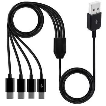 1,5 м 1 м 0,3 м Type-C 1 до 4 портов Type C USB C на USB Y-разветвитель, несколько зарядных кабелей для передачи данных, шнур для смартфона, планшета 0.3m/1 to 2