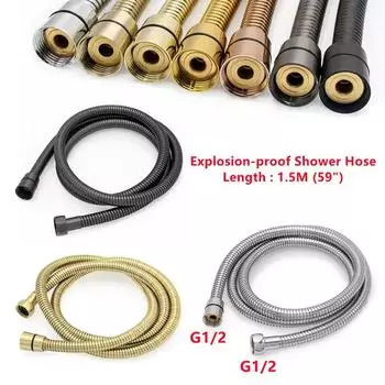 1,5 м/2 м/3 м гибкий шланг для душа из нержавеющей стали GI/2 универсальный взрывозащищенный удлинитель для душевой лейки для ванной комнаты 1.5M чёрный