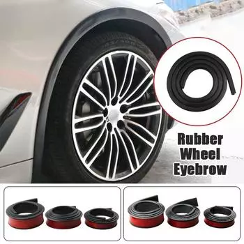 1,5 м 3,8/4,5/5,5 см резиновое универсальное крыло для автомобильного колеса, защита бровей, устойчивая к царапинам, накладка на колесную арку, расширитель арок D-shape black