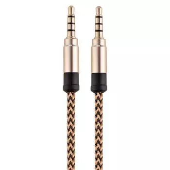 1,5 м 3 м 3,5 мм аудио штекер AUX разъем динамика удлинительный провод стерео 4-полюсный для MP3 автомобильный провод шнур для наушников 1.5M золотой